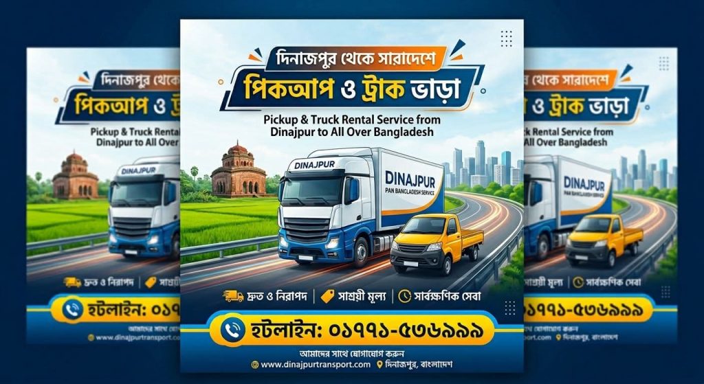 দিনাজপুর পিকাপ ও ট্রাক ভাড়া সার্ভিস। Dinajpur Pickup Truck Rental Service